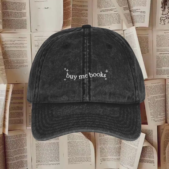 Buy me books Bookish Vintage Embroidered Dad Hat * Literature Reader Bookworm Subtle Aesthetic Merch Christmas Gift * stfuattdlagg