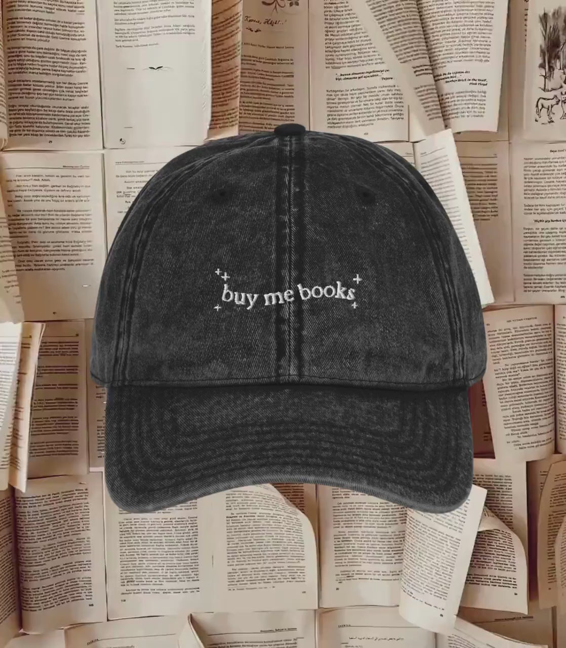 Buy me books Bookish Vintage Embroidered Dad Hat * Literature Reader Bookworm Subtle Aesthetic Merch Christmas Gift * stfuattdlagg
