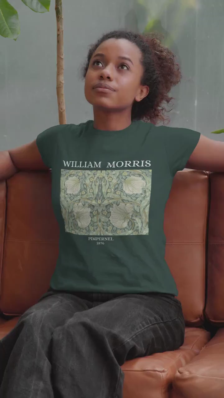 William Morris Pimpernel Art History Light Dark Academia Cottagecore Art Nouveau Aesthetic Tee Shirt Art Lover Christmas Gift