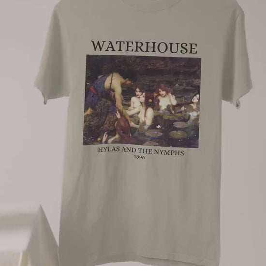 John William Waterhouse Hylas Nymphs Greek Classics Light Dark Academia Art History Tee Shirt Aesthetic Famous Painter Paintings Museum