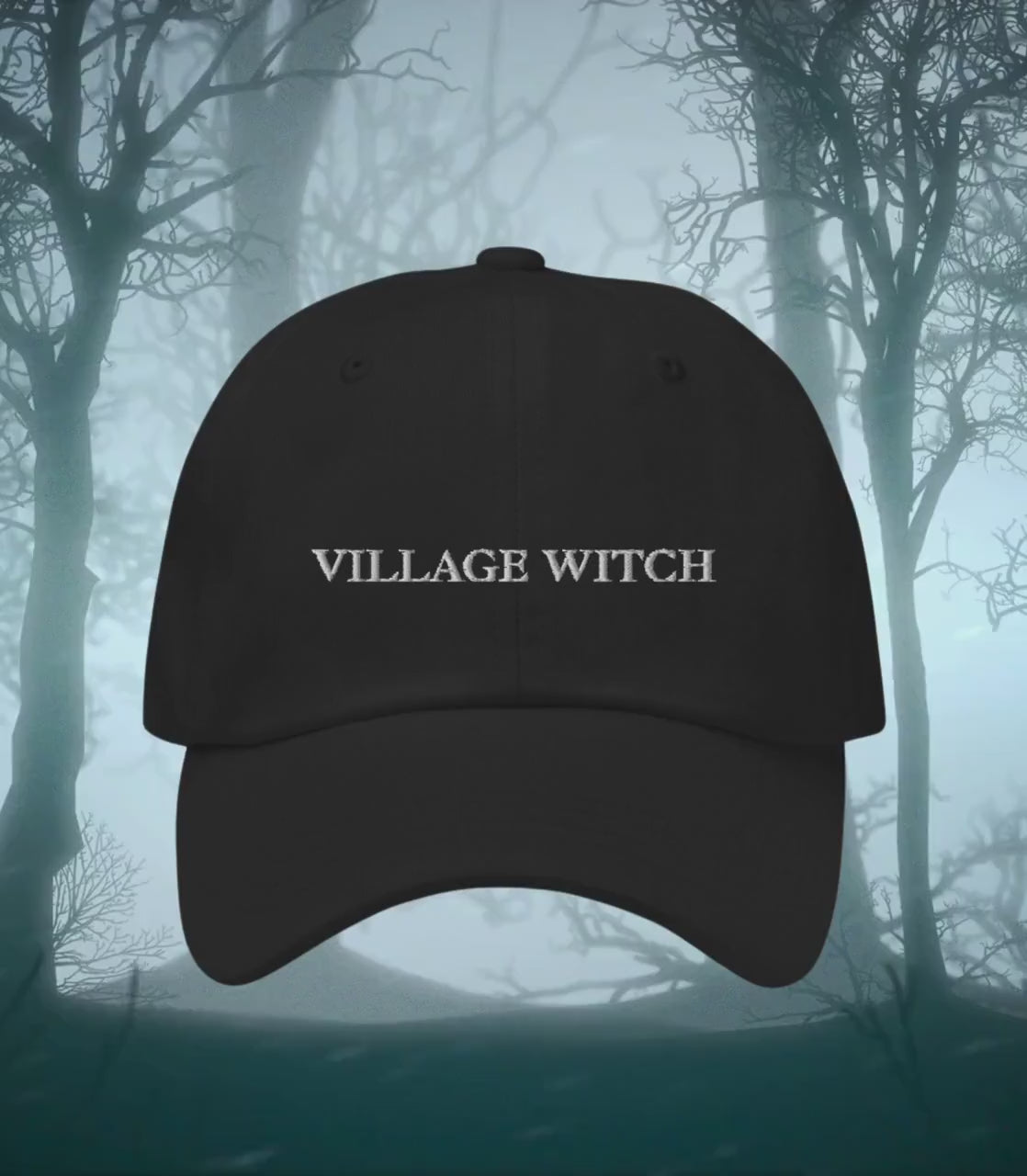 Village Witch Embroidered Dad Hat * Summerween Halloween Costume Salem Girls Trip Spooky Witchy Wicca Gothic Aesthetic Trucker Cap