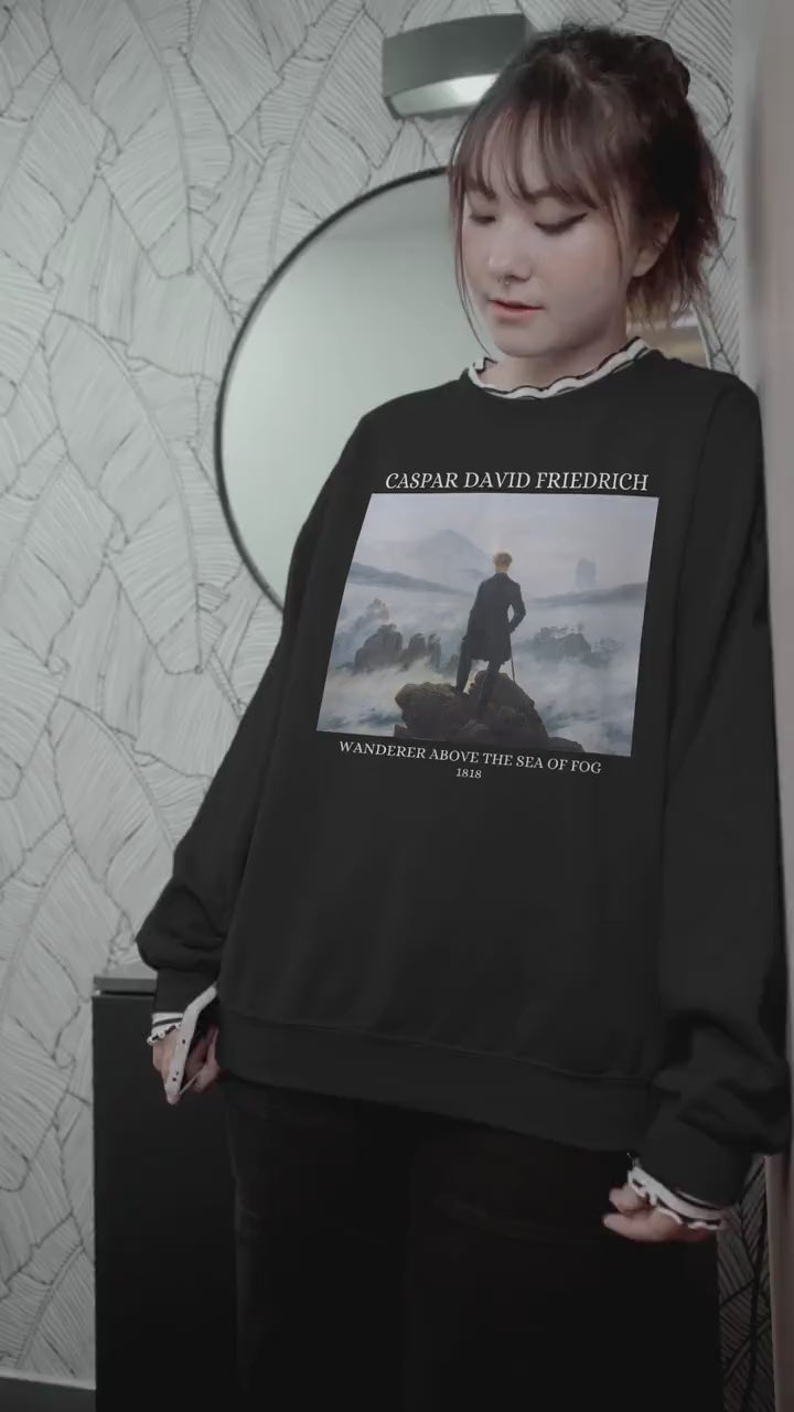 Caspar David Friedrich The Wanderer Romanticism Romantic Art History Sweatshirt * Fine Art Lover Christmas Gift * Dark Academia Aesthetic