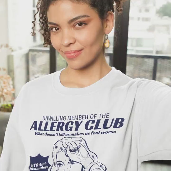 Allergy Club Anti Allergen Antihistamine Allergic Gluten Peanuts Nuts Food Allergies Sweatshirt * Funny Allergy Awareness Anaphylaxis Epipen