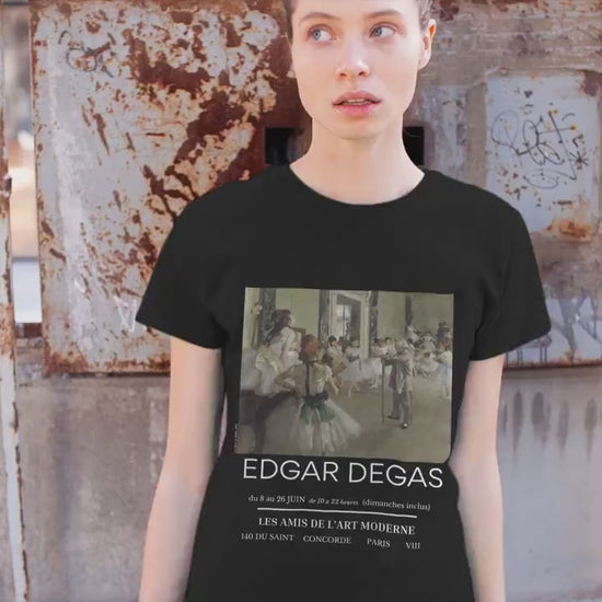 Edgar Degas Museum Exhibit Poster Ballerina Ballet Core Light Academia Art History Artsy Tee Shirt Christmas Gift