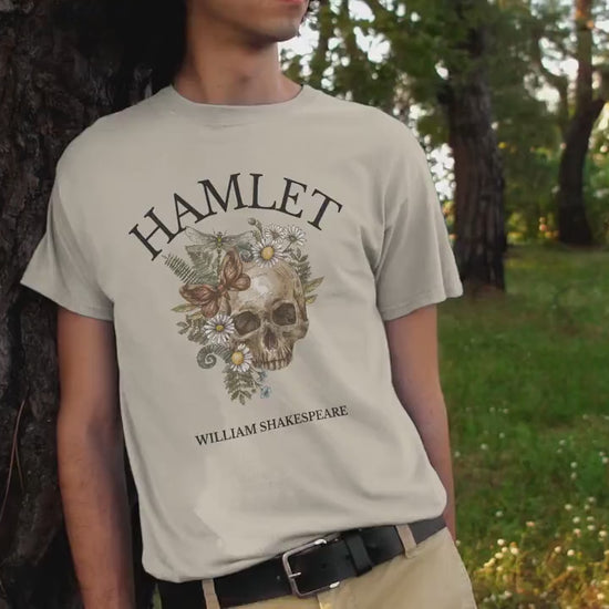 Shakespeare Hamlet Tee Shirt * Literature Literary Bookish Merch * Bookworm Christmas Gift * Poet Light Dark Academia * Book Cover Shirt