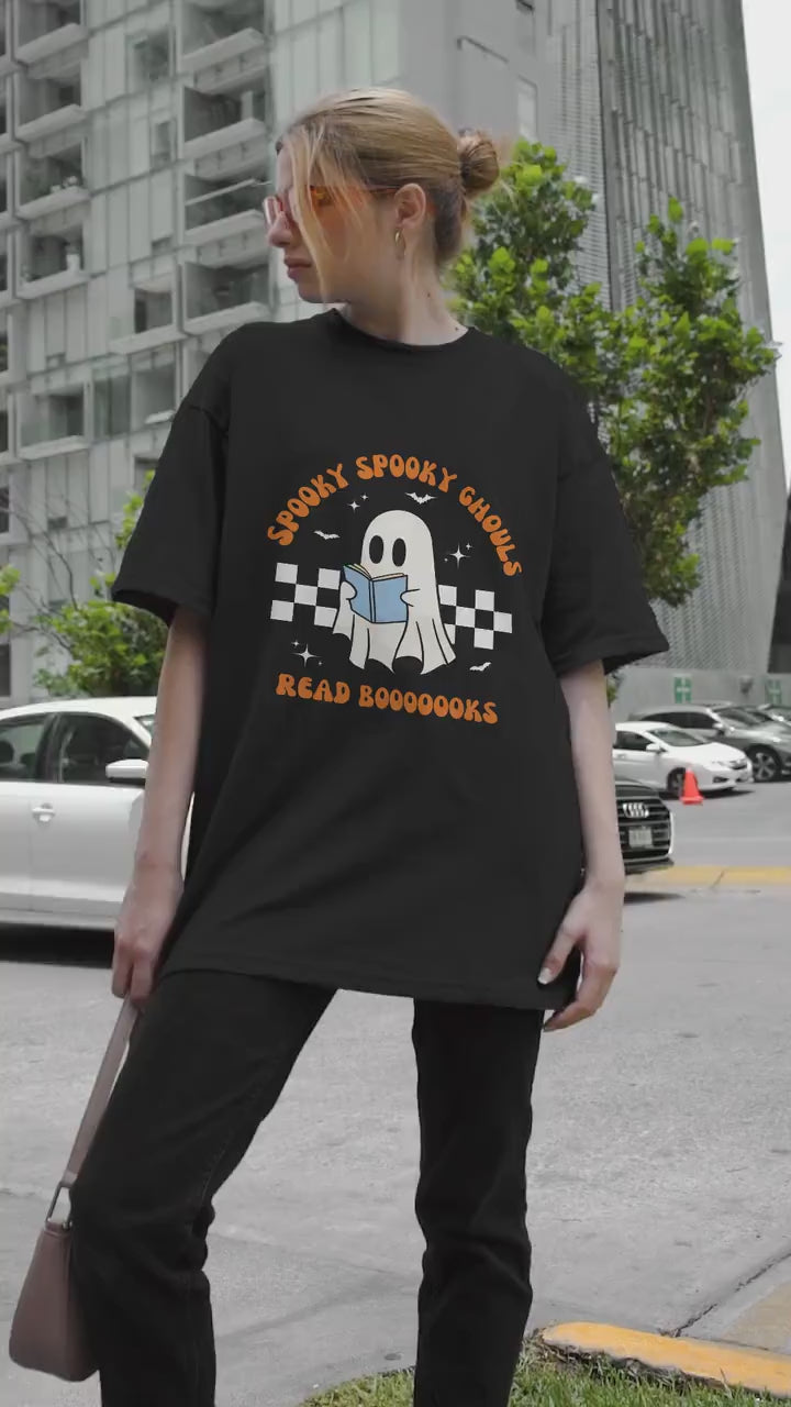 Spooky Spooky Ghouls Read Books * Spooky Teacher Halloween Shirt * Read More Books Ghost Shirt * Teacher Teams Halloween Party Tee Tshirt