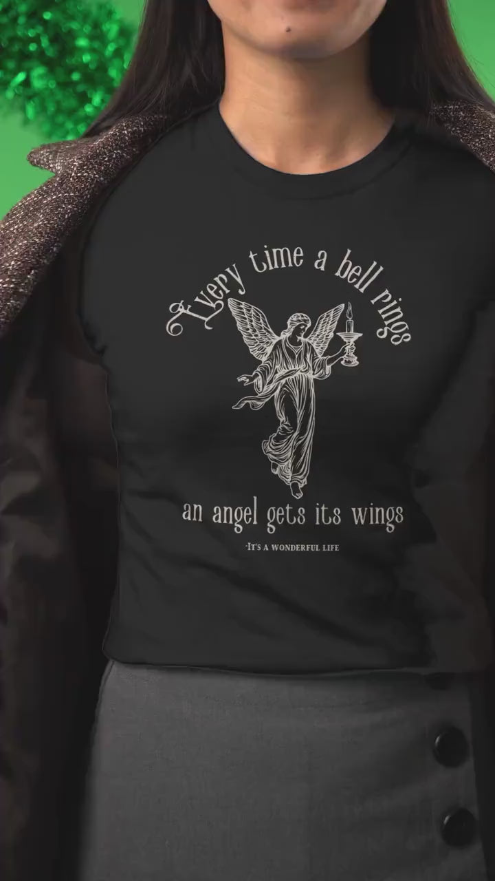 It's a Wonderful Life Christmas Tshirt * Every time a bell rings an angel gets its wings * Christmas Movie Tee George Bedford Falls Clarence