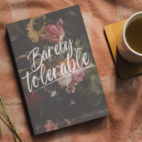 Pride & Prejudice Barely Tolerable Dark Academia Aesthetic Hardcover Journal * Botanical Moody Floral Notebook Planner Mr Darcy Jane Austen