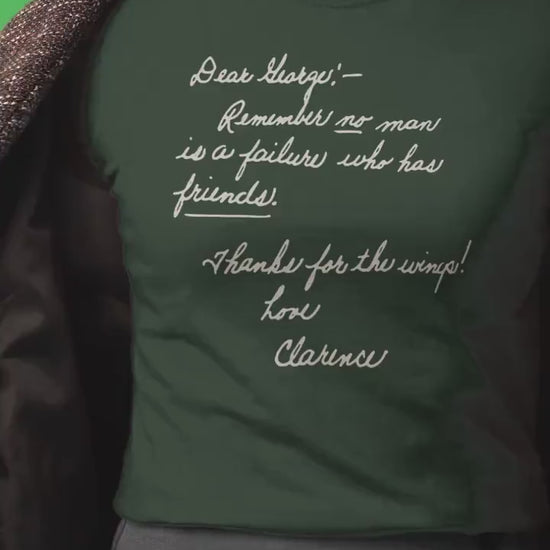 It's a Wonderful Life Classic Christmas Movie Lover Tee Shirt * Clarence's Note to George Bailey * Holiday Party Tshirt * Bedford Falls