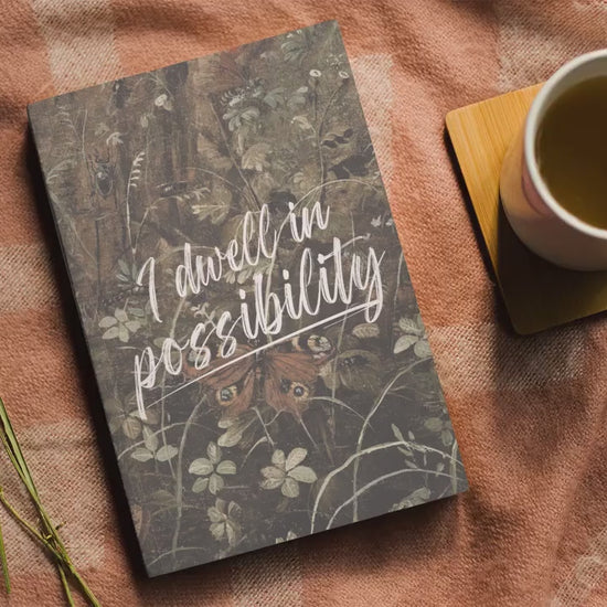 Dark Academia Emily Dickinson Dwell in Possibility Quote Aesthetic Reading Notebook * Vintage Style College Hardcover Journal Back to School