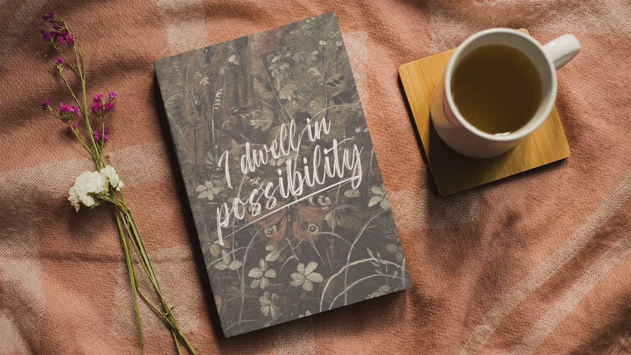 Dark Academia Emily Dickinson Dwell in Possibility Quote Aesthetic Reading Notebook * Vintage Style College Hardcover Journal Back to School