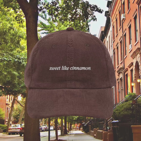 Sweet Like Cinnamon Corduroy Embroidered Dad Hat * Coquette Old Money Cinnamon Girl Angelcore Dollette Aesthetic