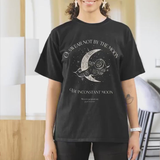 Swear not by the moon celestial Shakespeare quote tee * Romeo Juliet coquette aesthetic witchy angelcore bookish gift light academia tshirt