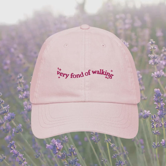 Pride & Prejudice Fond of Walking Vintage Pastel Girlie Embroidered Bookish Dad Hat * pemberley mr darcy * Literature Gift Jane Austen Merch