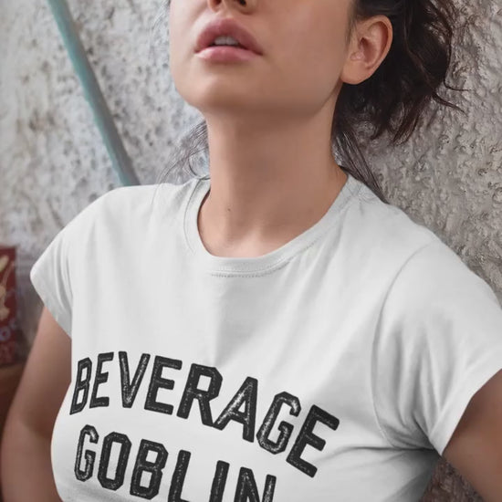 Beverage Goblin Varsity Tshirt * Holiday Birthday Gift Idea for Her * Oversized Graphic Trendy Tee Shirt * Gamer Gift * Coffee Wine Lover
